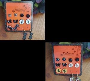 2 Packs of Halloween Earrings Cats Witches